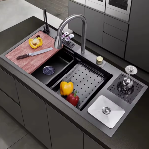 Single Bowl Sink With Bin 880*460*230mm Kitchen Sink Carefully Handcrafted