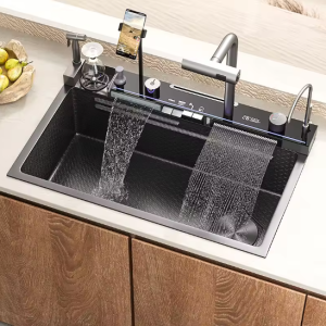 Stainless Steel Kitchen Sink WIth Phone Holder 750*460*220mm Smart Kitchen Sink For Home