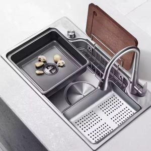 Single Bowl Undermount Pressing Kitchen Sink Thickening 304 Stainless Steel 680*480*230 mm