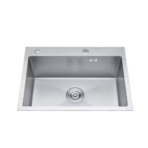Handmade Kitchen Simple Square Basin Sink Above-counter With 2 Hole Design 600*450*220mm